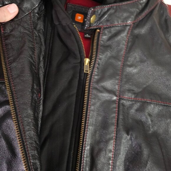 Wilsons Leather Cafe Racer Motorcycle Jacket With Removable Hood Mens L - Picture 4 of 11
